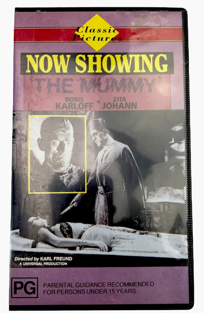 THE MUMMY VHS Boris Karloff Video Cassette Tape Black Small Box PAL PG ...