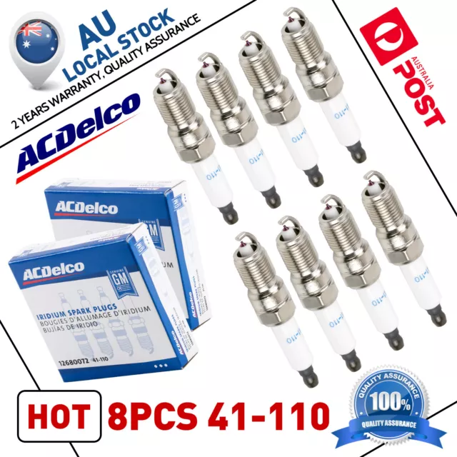 8x ACDelco Iridium Spark Plugs Holden VT VX VY VZ VE VF SS V8 - LS1 LS2 LS3 L98