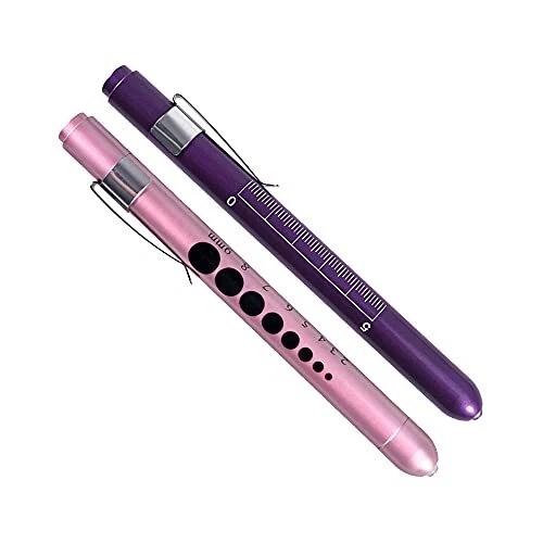 Aokin Pen Light with Pupil Gauge Reusable LED Penlight Medical for Doctor Nurse