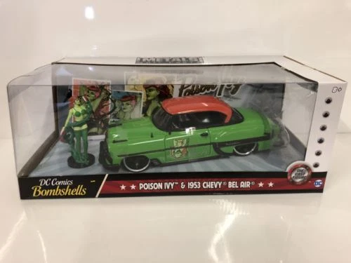 Figurine Jada Toys DC Bombshells Poison Ivy Avec Chevrolet Bel Air 1953 - Voiture Die-cast Et Personnage