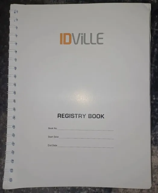 IDVille Visitor Log Book, Spiral-Bound, 150 Badges, Guest Registery, Carbon Copy
