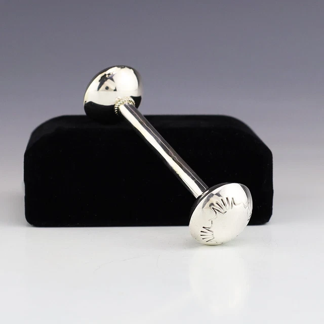 Native American Navajo Sterling Silver Baby Rattle By Monica Smith Native American Navajo Sterling Silver Baby Rattle By Monica Smith