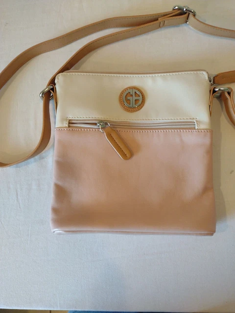 Giani Bernini Nappa Leather Crossbody Blush Ivory Handbag
