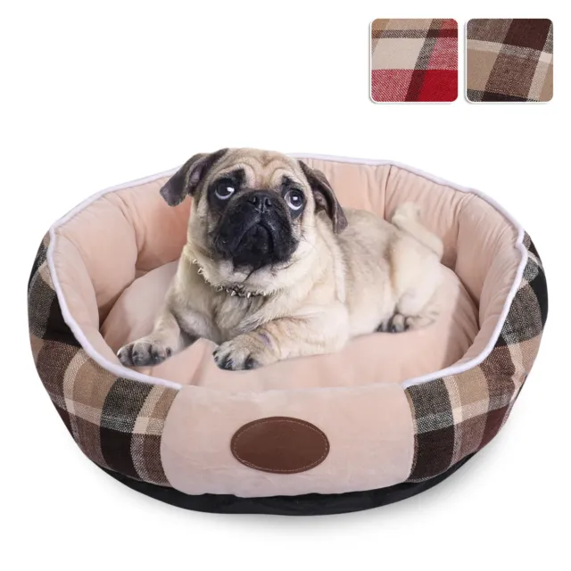 Premium Donut Pet Dog Cat Bed Sleeping Nest with Removable Reversible Cushion
