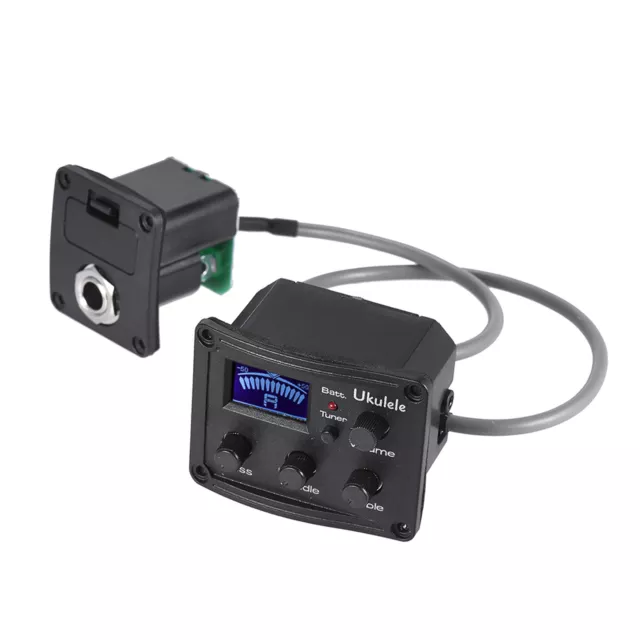 Ukulele Piezo Pickup Preamp 3-Band EQ Equalizer LCD Tuner New E4P5