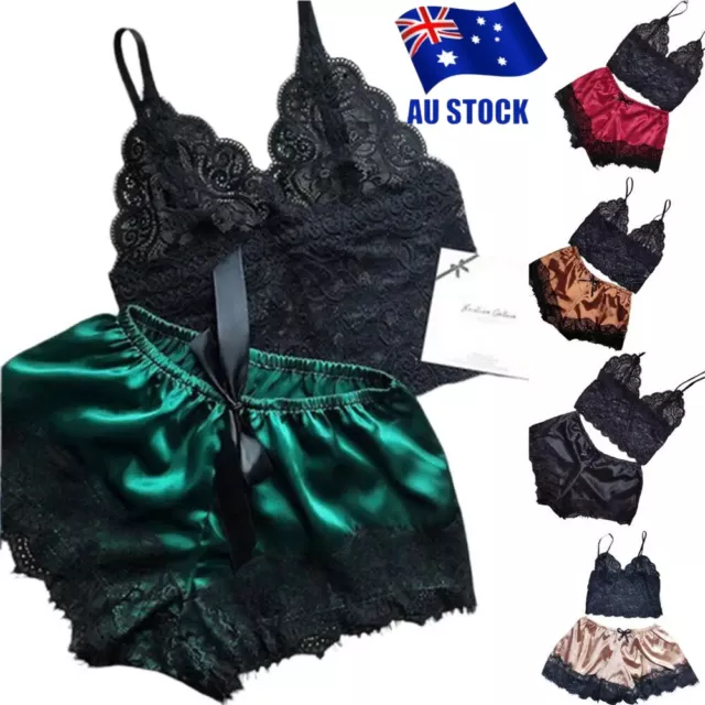 Sexy Women Lace Cami Shorts Set Sleepwear Underwear Pajamas Lingerie Nightwear