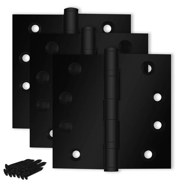 Black Heavy Duty Door Hinge Matte Black Ball Bearing 4x4 In...