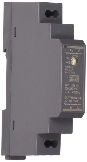 Alimentation rail DIN Mean Well HDR-15-5 5 V/DC 2.4 A 12 W 1 x