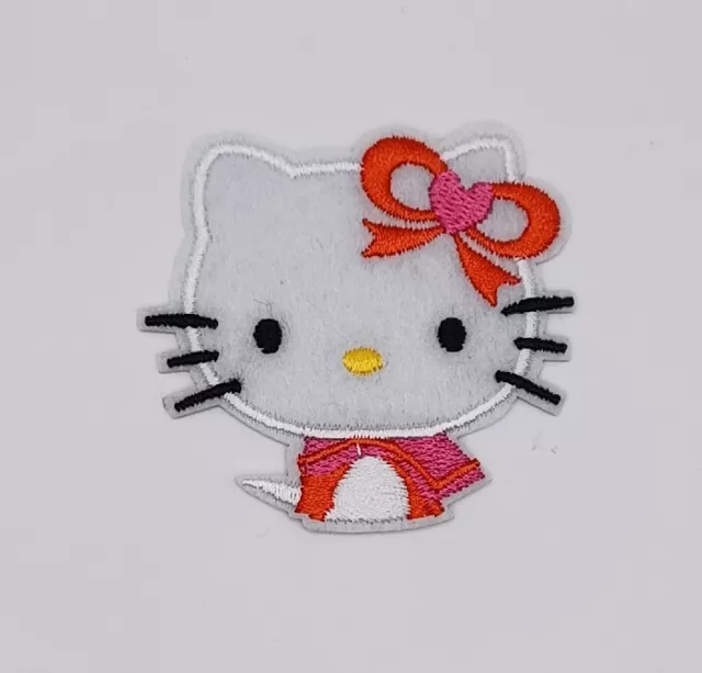 Hello Kitty Holding Red Bow Iron On Embroidered Patch