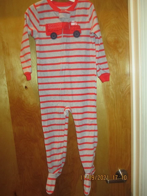 Boys Just One You By Carters 4T Footed Pajamas Fire Truck Themed Fleece Boys Just One You By Carters 4T Footed Pajamas Fire Truck Themed Fleece
