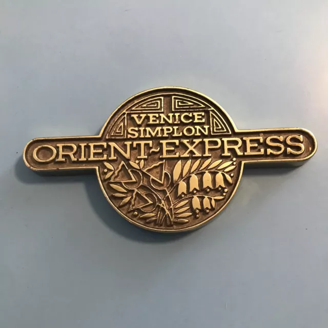 Venice Simplon Orient Express Solid Brass Badge Emblem Paperweight Felt Backing