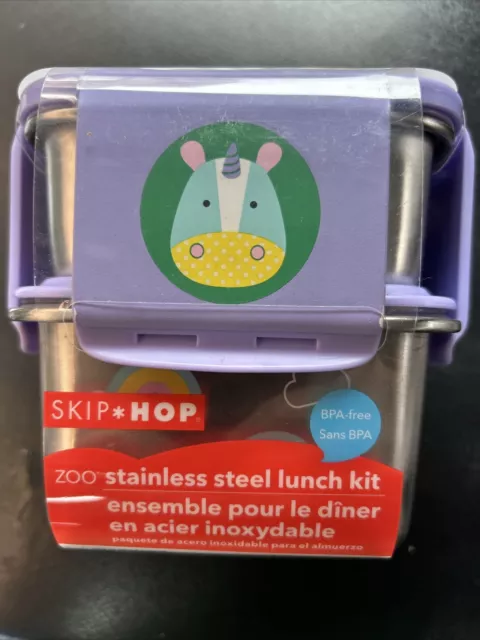 Skip Hop Toddler Stainless Steel Lunch Box Kit, Zoo