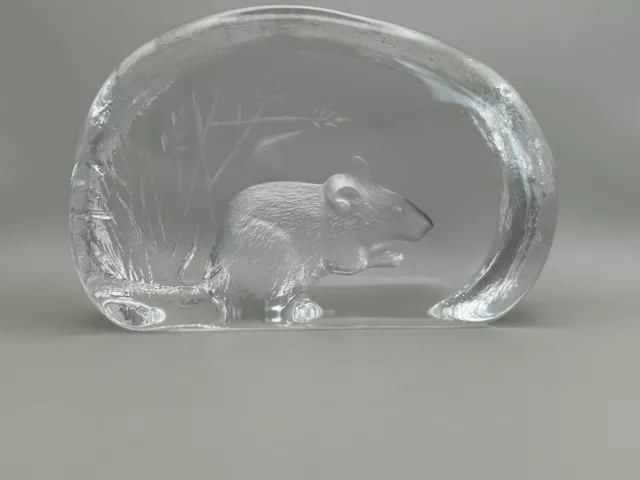 Matts Jonasson Field Mouse Paperweight Glass 11cms x 8cms Sculpture Sweden