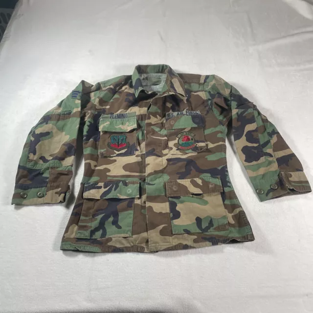 US Air Jacket Force Mens Small Regular Green Woodland Camo Hot Weather Coat
