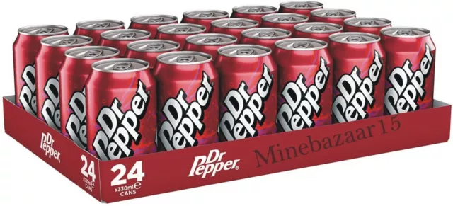 Dr Pepper Fizzy Soda Drinks Cans 330ml - Pack Of 24 - UK Free And Fast Shipping