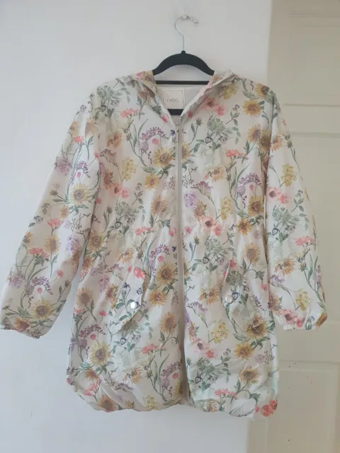 GIRLS NEXT LIGHTWEIGHT COAT AGE 11 YEARS FLORAL HOODED JACKET KIDS lovely cond