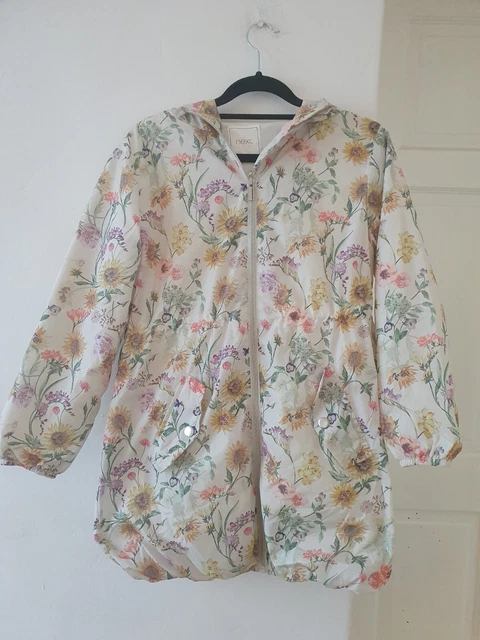 GIRLS NEXT LIGHTWEIGHT COAT AGE 11 YEARS FLORAL HOODED JACKET KIDS lovely cond