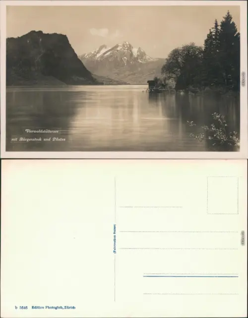 Luzern Lucerna Vierwaldstätter See mit Bürgenstock und Pilatus 1932