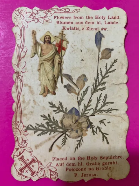 Santino Holy Card, Flowers From The Holy Land  - Rif. 11206