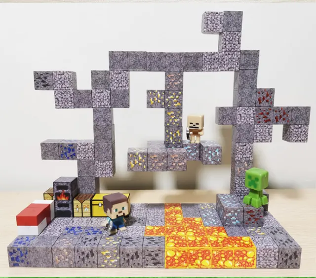 10pcs Minecraft DIY Magnetic Cube Building Blocks Minifigure Baseplate Xmas Gift