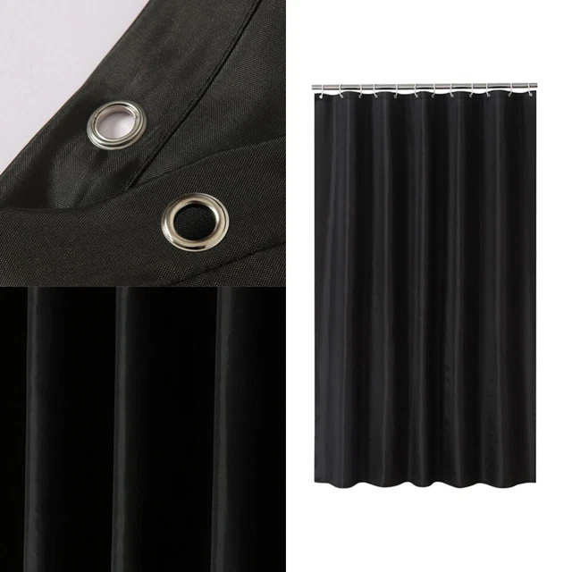 1pc couleur unie rideau de douche noir salle de bain imperméable polyester