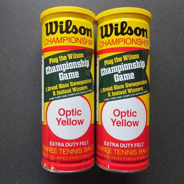 2 CANISTERS OF 3 Wilson Championship Optic Yellow Extra Duty Felt