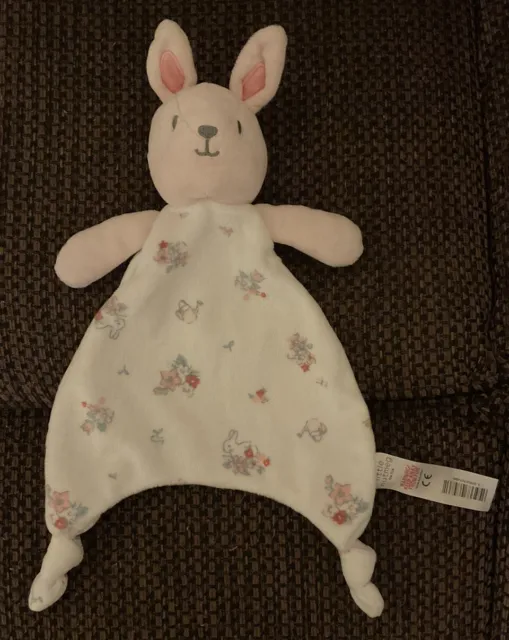 Little Nutmeg Floral Bunny Comforter Soft Toy Pink Rabbit Blankie Morrisons