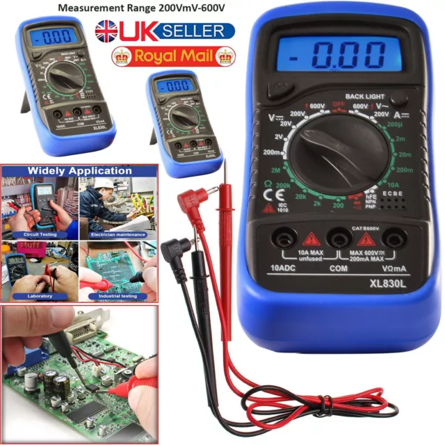 Digital Multimeter LCD Voltmeter Ammeter AC DC OHM Current Circuit Buzzer Tester