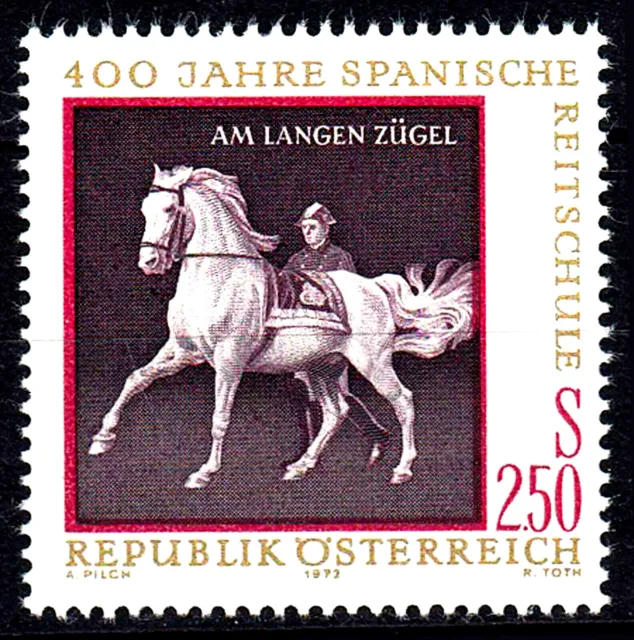 1398 postfrisch Österreich Jahrgang 1972 aus Block 2 Reitschule Spanien Pferd