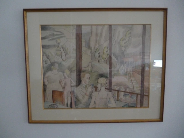 Collage Motif Art Déco Années 1930 - Dessin Gouache Aquarelle Encre, œuvre D'art Vintage