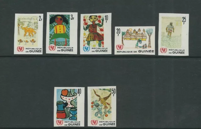 Guinea 1966 Unicef NIÑOS Dibujos ( Sc 442-448 Imperf) VF MNH Escaso