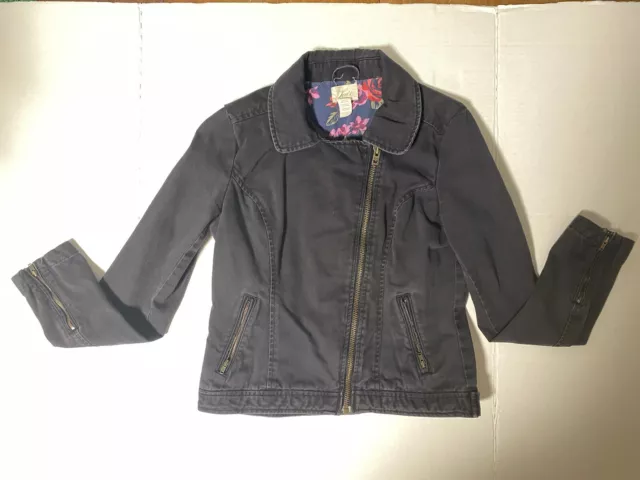 Levis Jacket Womens Small Black Denim Jean Buttons Pockets Casual Womens