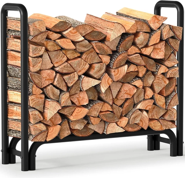 Amagabeli 122Cmx122Cmx35,56Cm Portalegna Da Esterno per Legna Da Ardere Robusto