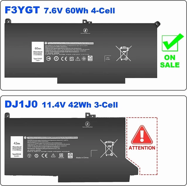 Batteria Originale F3YGT Per Dell Latitude 7280 7290 7380 7390 7480 7490 - 60Wh | Ricambio Affidabile - Foto 5
