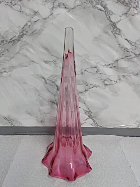 Antique Victorian Cranberry Glass Epergne Vase 2