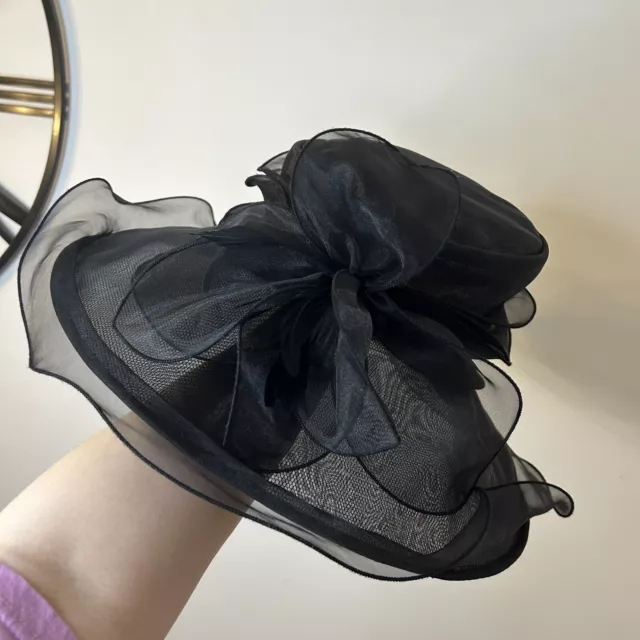 M&S Black Occasion Hat Wedding Mother Of Bride Races Ascot