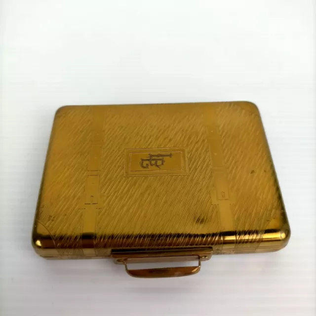 1950's Vintage KIGU Bon Voyage Makeup Powder Compact Suitcase Gold Tone