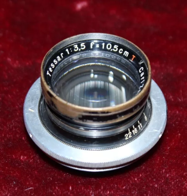 Relativ frühes Carl Zeiss Jena Tessar red T 3,5/10,5cm Baujahr 1938