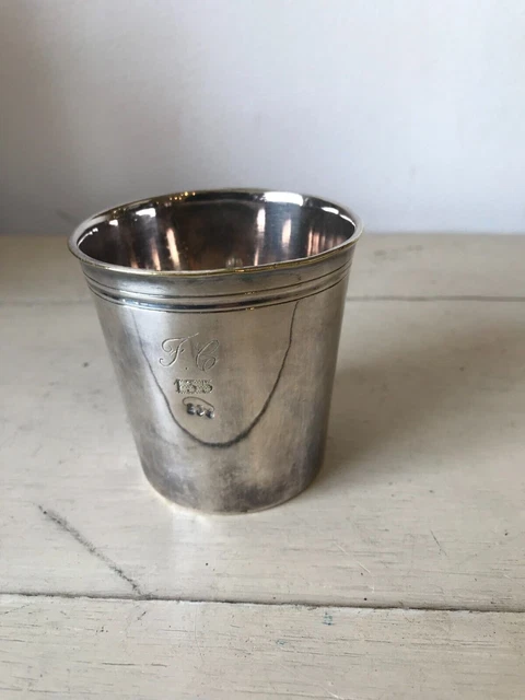 Christofle Silver Metal Timbale With Monogram