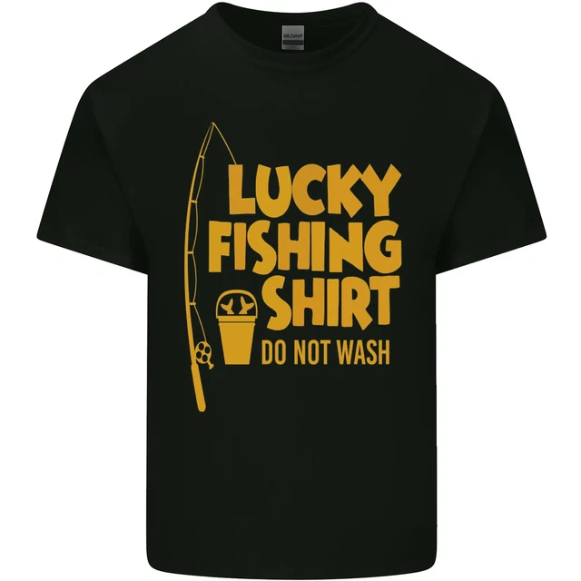 Lucky Fishing Fisherman Funny Mens Cotton T-Shirt Tee Top