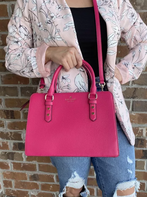 NWT Kate Spade New York Mulberry Street Pink Ruby Pebbled Leather Satchel