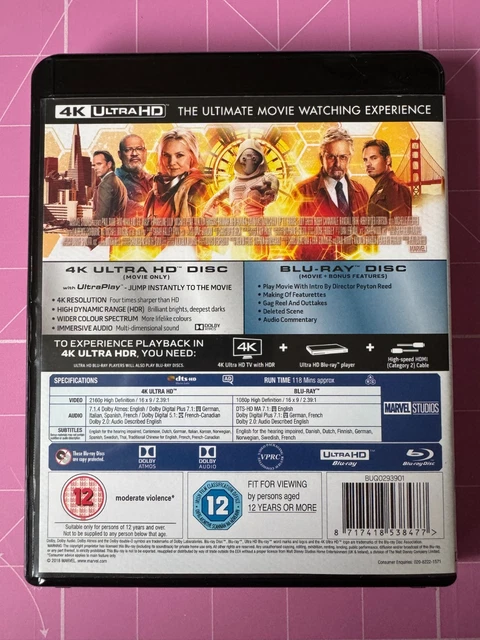 ANT-MAN AND THE Wasp 4K UHD & Blu-Ray 2 Disc Set (Like New) £8.66 ...