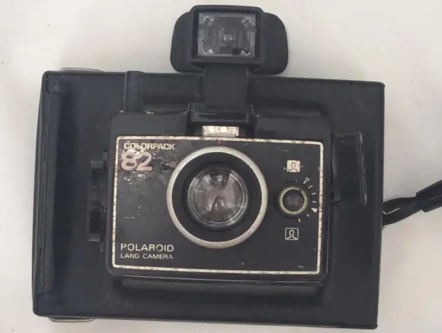 Vintage Polaroid Colorpack 82 Land Camera with cold clip