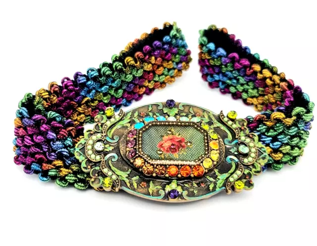 Beautiful Coloring Belt With Buckle And Crystal  By Michal Negrin.