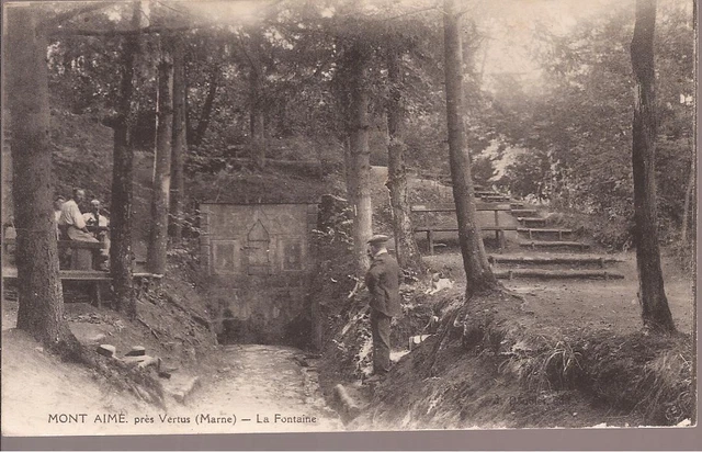 Cpa Mont Aime Pres De Vertus. Marne. La Fontaine.. Ecrite.1918.Be