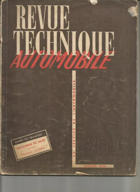 Rta 1954 / Hotchkiss Pl 20 25 + Ferguson Tea Tef + Sigma / Revue Technique Auto