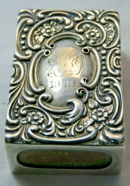 Victorian Solid silver matchbox holder & box. Splendid  gift . Jessop