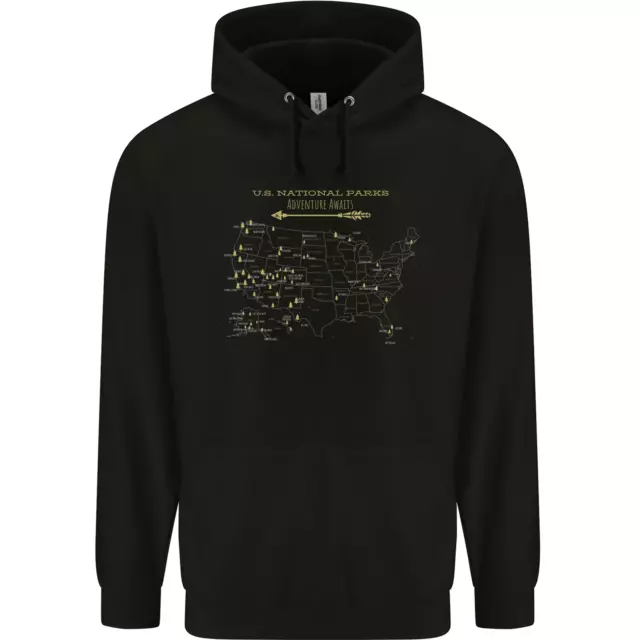 Felpa con cappuccio 80% cotone US National Parks escursionismo trekking