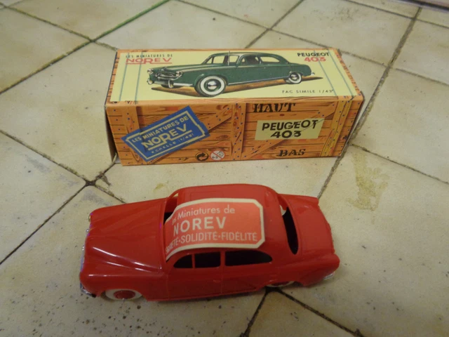 PEUGEOT 203 ORANGE NOREV PLASTIQUE 1/43 BOITE D'ORIGINE réédition