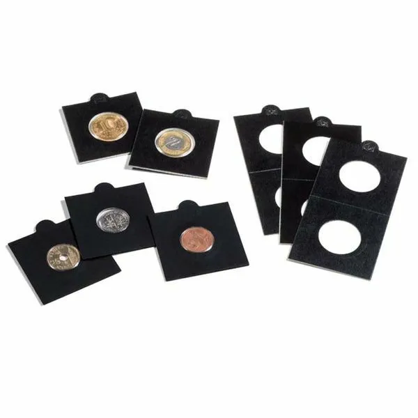 Lighthouse MATRIX coin holders, black, inside Ø 35 mm, self-adhesive, pack of 1.